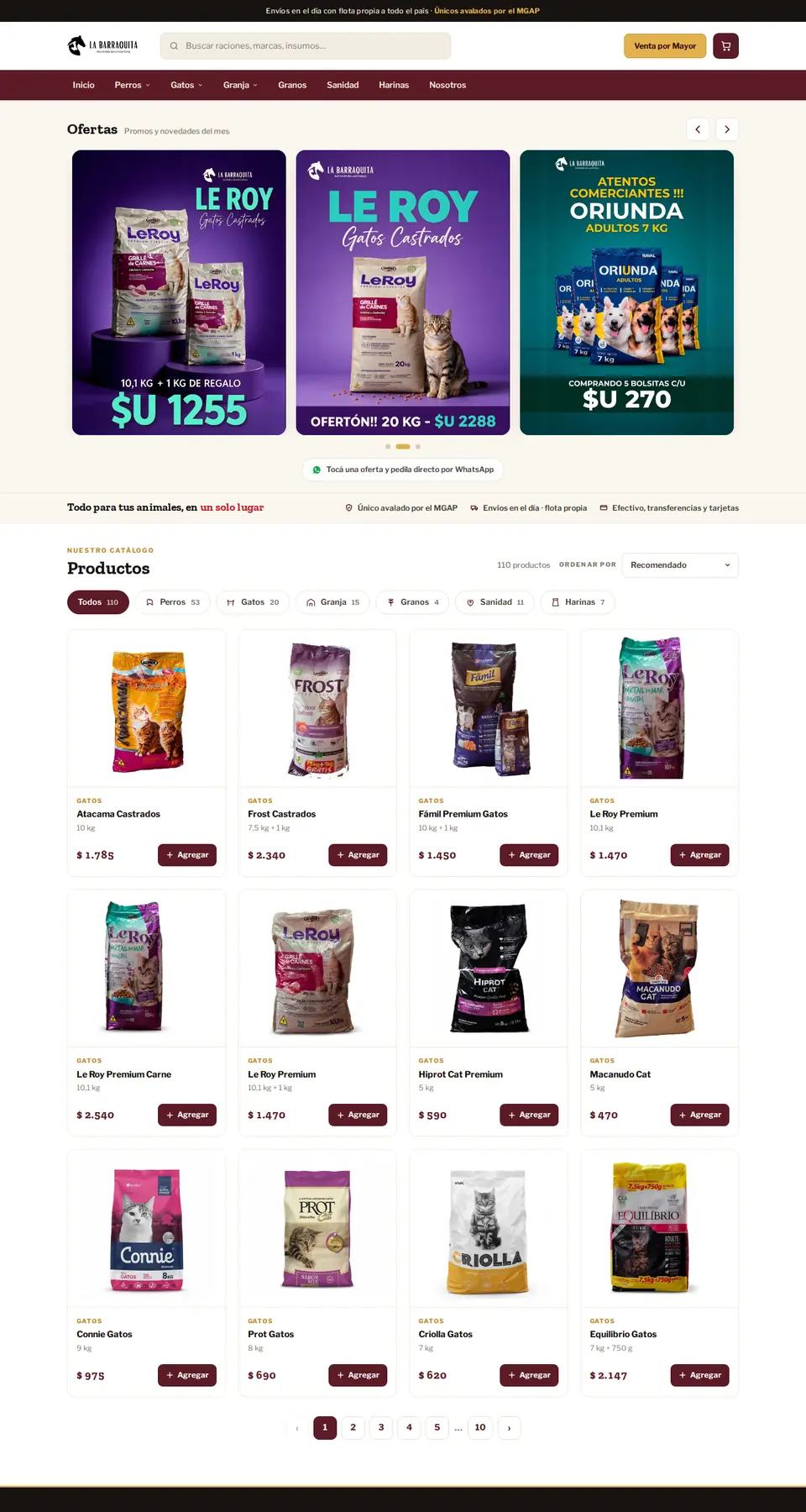 Inicio de La Barraquita: tienda online de raciones con las ofertas del mes